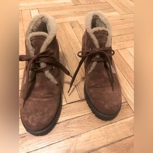 Prada Suede Shearling Boots 38 1/2 (US Women’s 8.5 equivalent).